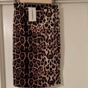Leppard printed pencil skirt